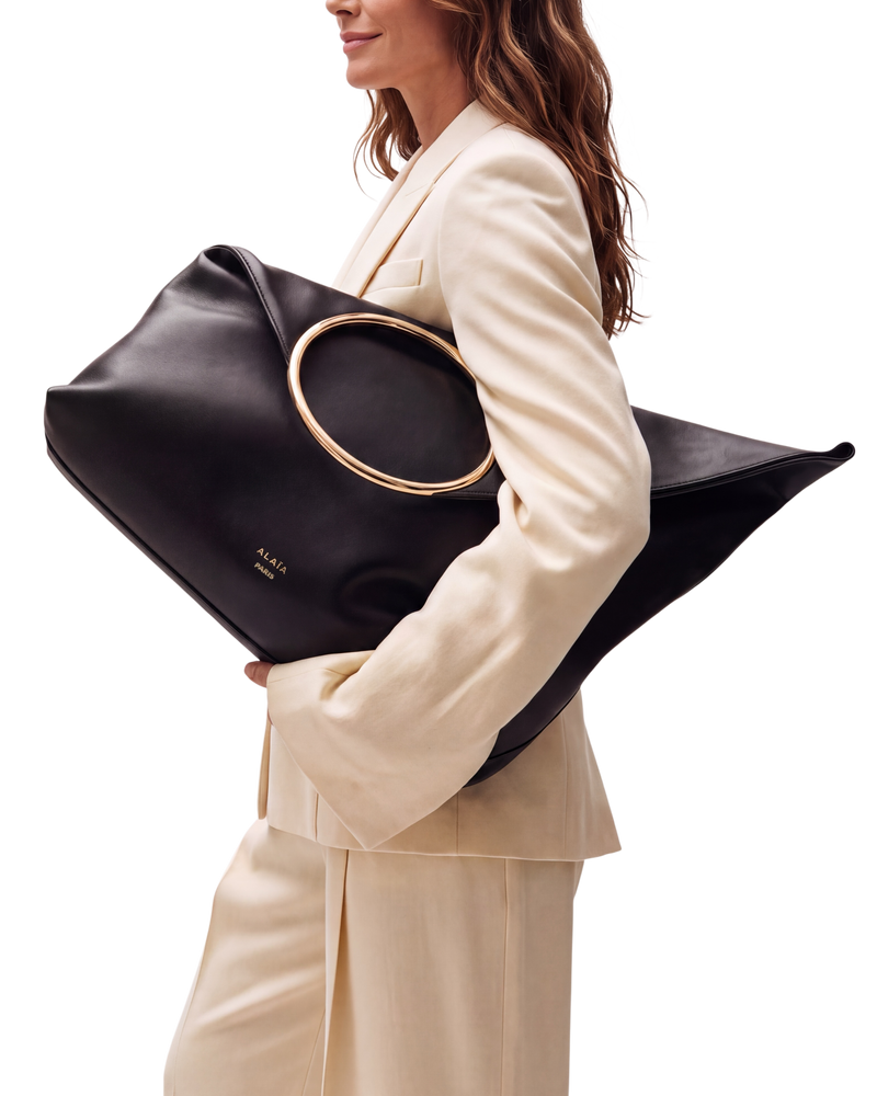 Alaïa Ring XL Leather Tote Bag — Noir