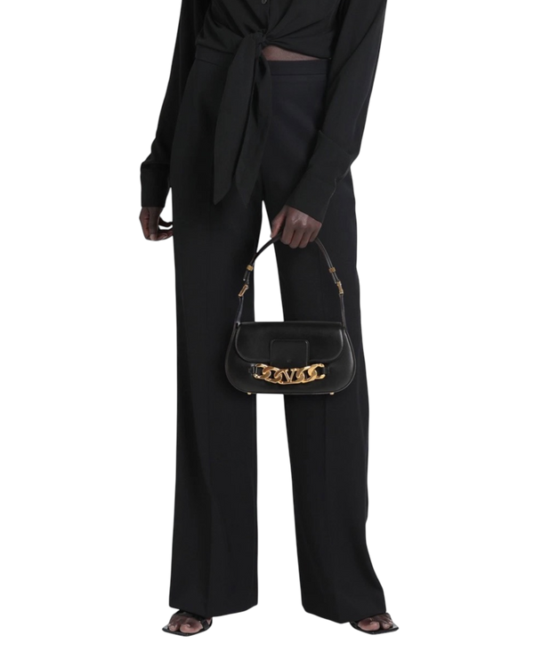 Valentino Garavani VLogo Chain Shoulder Bag — Black
