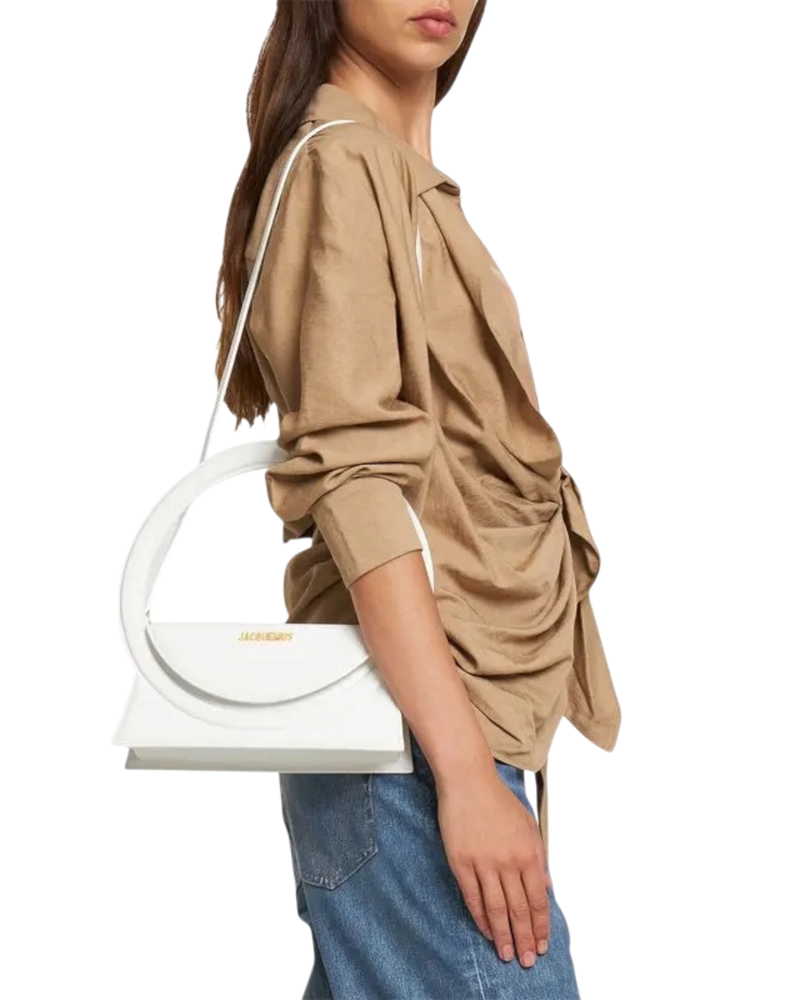 Jacquemus 'Le Sac Rond' Leather Top-Handle Bag — White