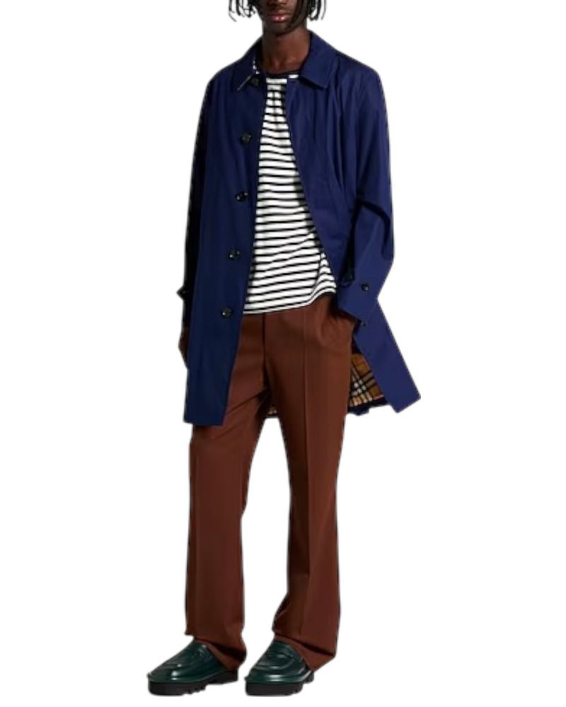 Burberry Pimlico Gabardine Car Coat in Blue