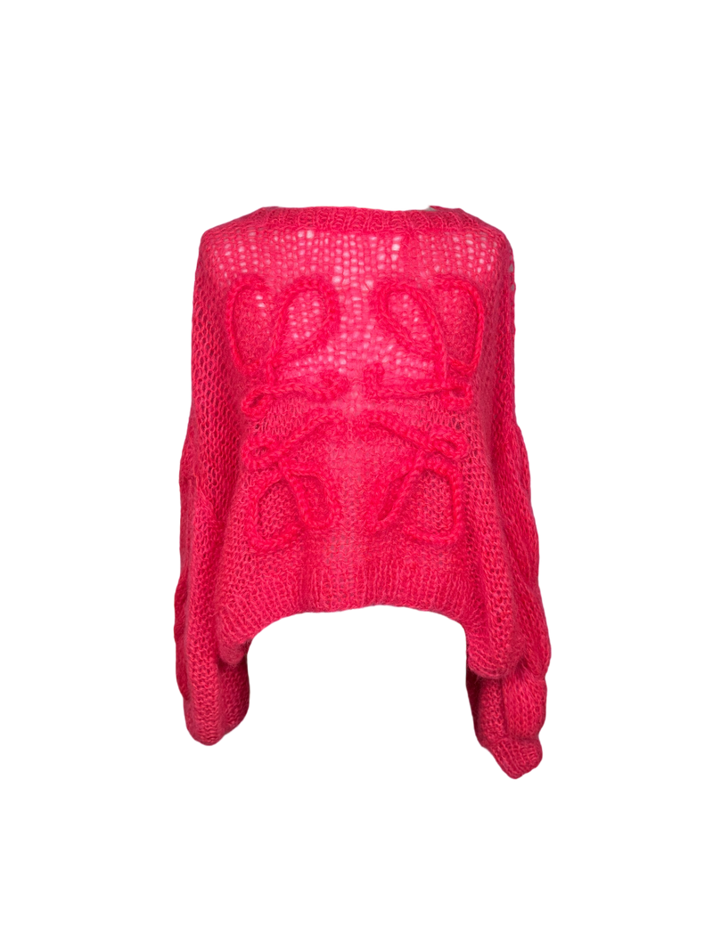Loewe Anagram Mohair Sweater Fluo Pink Sweater
