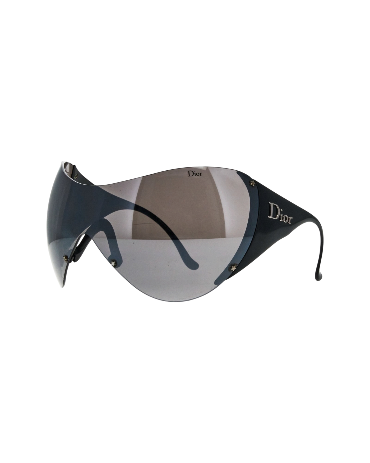 Dior Ski 1 Shield Sunglasses — Black, Silver Logo