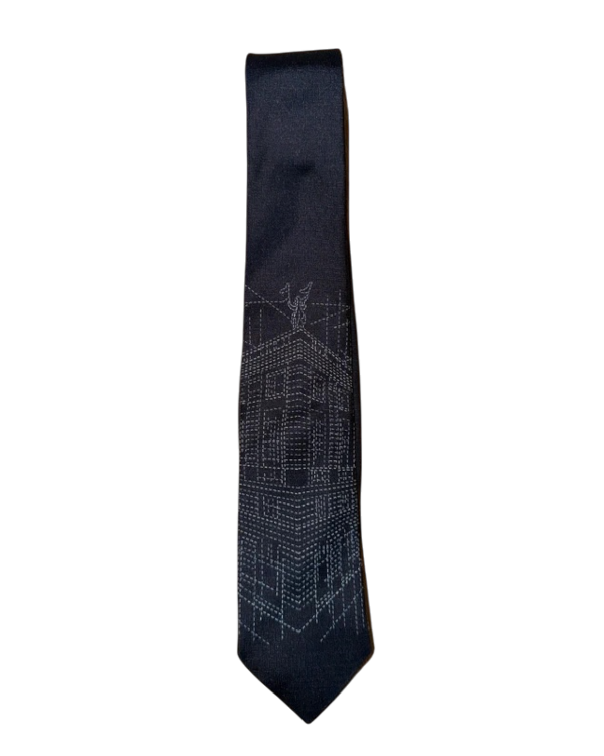 Hermès Pique Sellier Silk Tie — Navy, 7cm