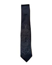 Hermès Pique Sellier Silk Tie — Navy, 7cm
