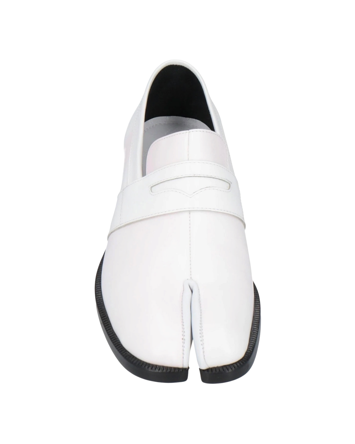Maison Margiela Tabi Leather Loafers — White, Size US 7 / EU 37