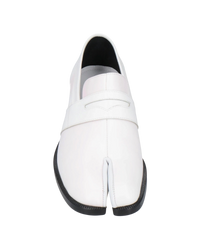 Maison Margiela Tabi Leather Loafers — White, Size US 7 / EU 37