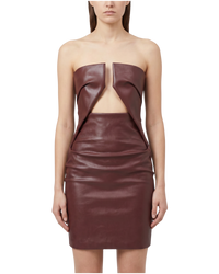 Rick Owens Prong Mini Dress — Brown, Size US 6 / IT 42