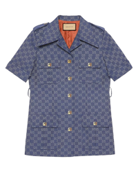 Gucci Interlocking GG Canvas Dress Jacket in Blue