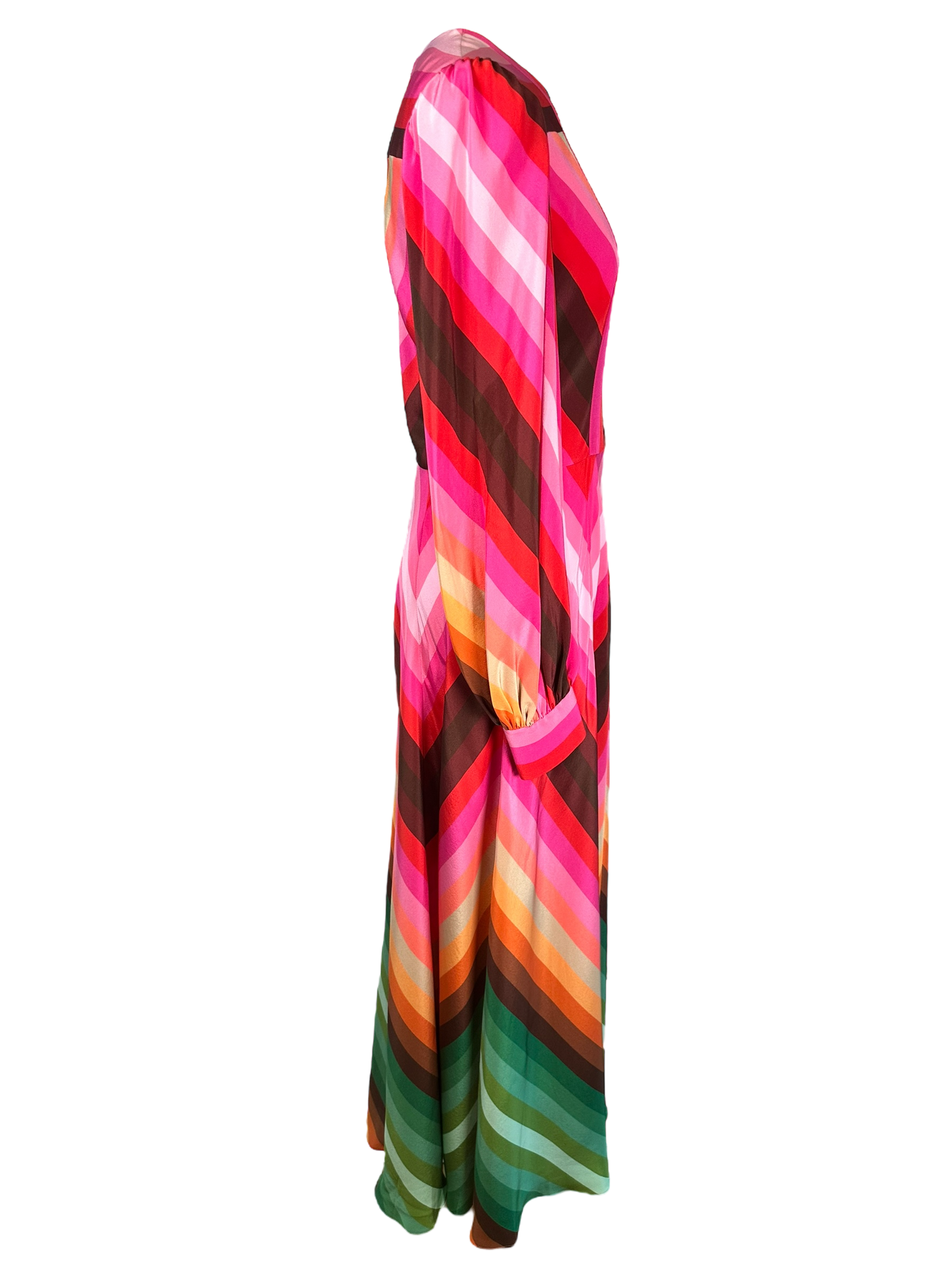 Valentino Garavani Long-Sleeve Rainbow-Print Maxi Dress