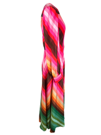 Valentino Garavani Long-Sleeve Rainbow-Print Maxi Dress