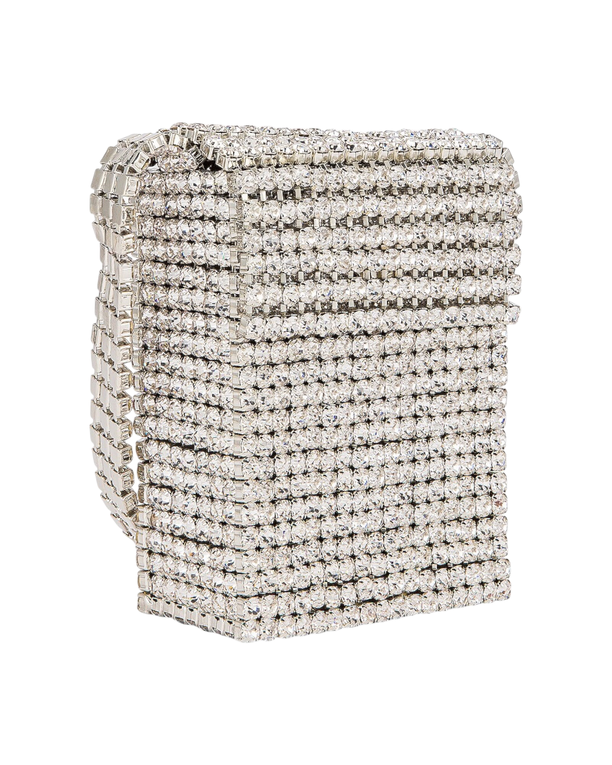 Area Crystal Flapper Mini Bag — Clear Crystal / Silver, One Size