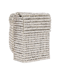 Area Crystal Flapper Mini Bag — Clear Crystal / Silver, One Size
