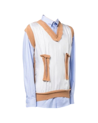 Maison Margiela Blue Spliced Oxford Shirt
