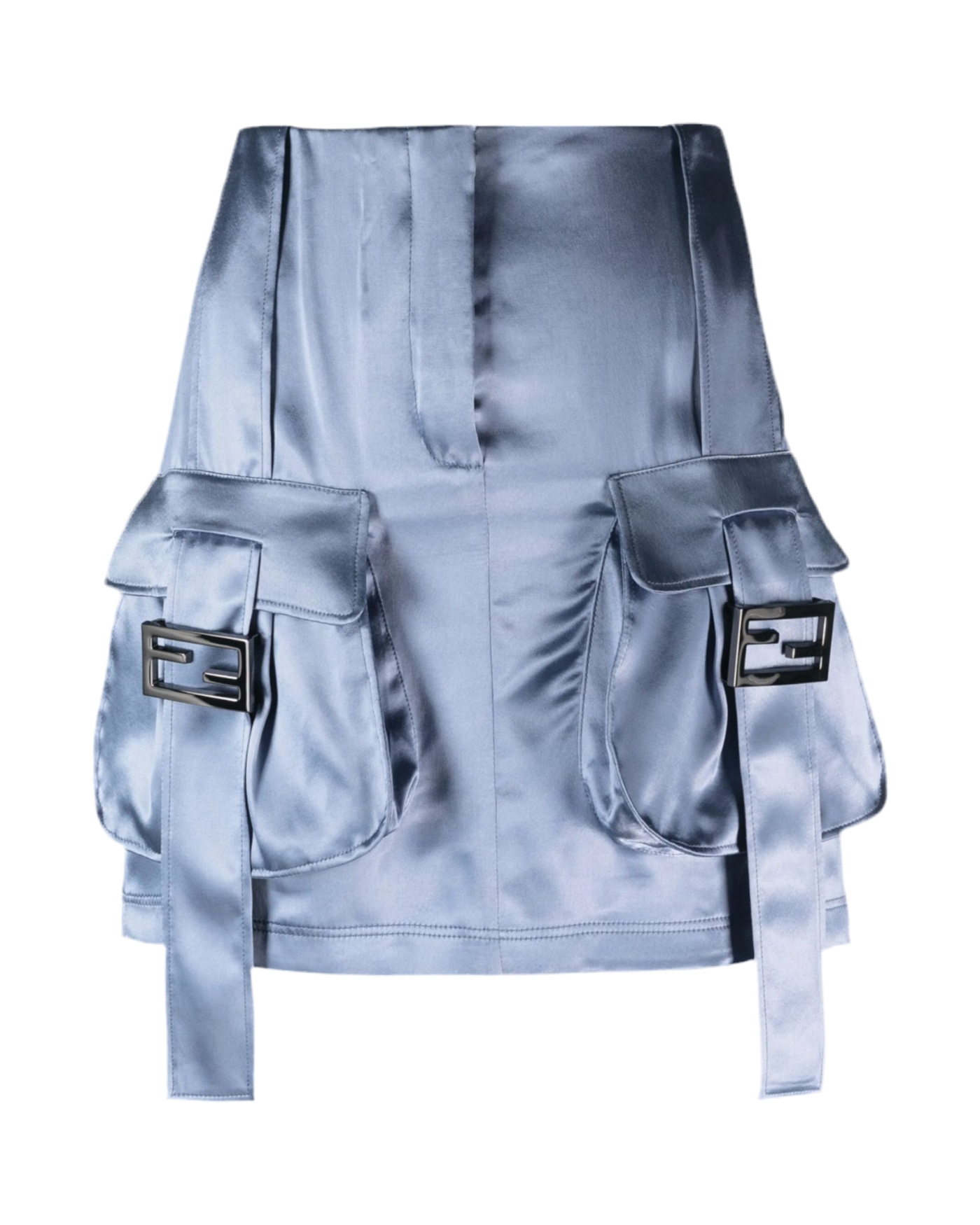Fendi Satin Utility Skirt - Ice Blue,  Size M