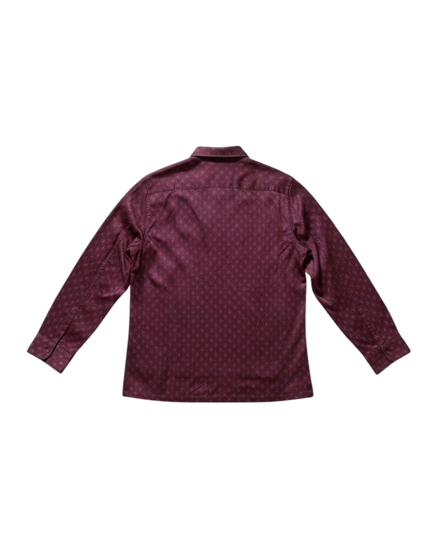 Dries Van Noten Burgundy Jacquard Viscose Shirt