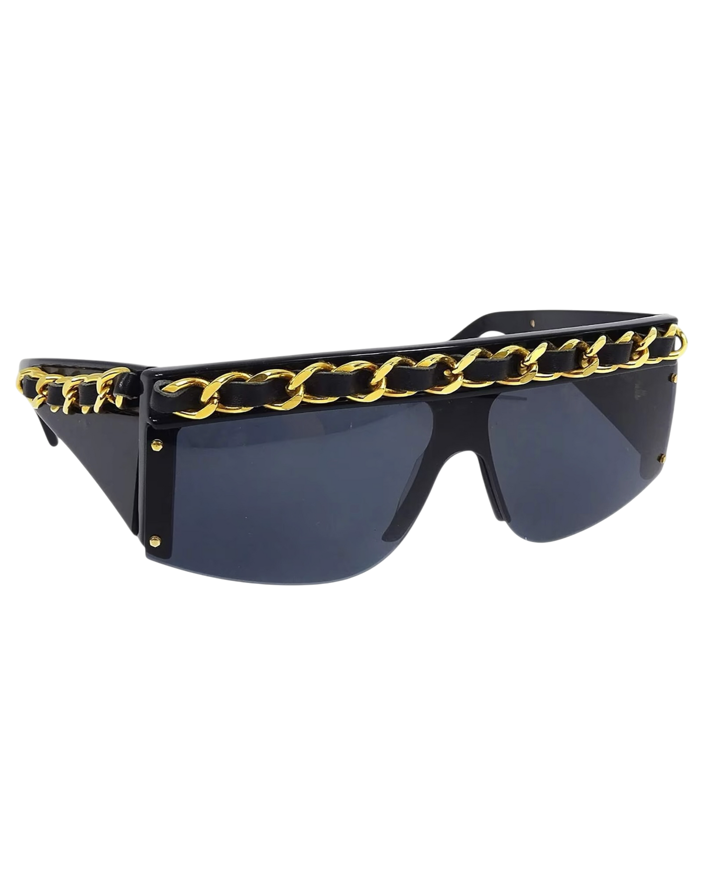 Chanel Chain Shield Sunglasses — Black