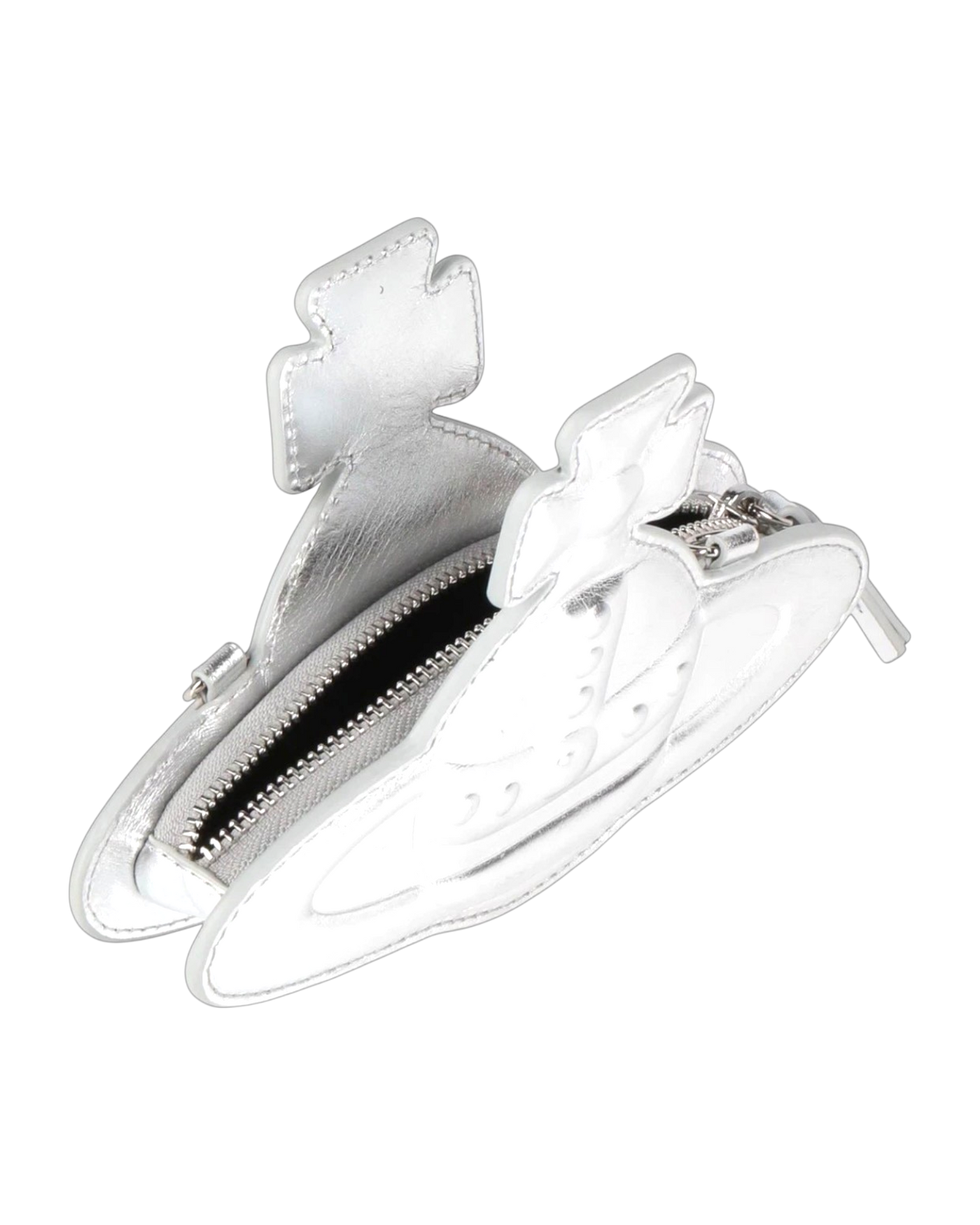 Vivienne Westwood Metallic Silver Orb Nano Crossbody Bag