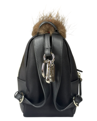 Fendi Bag Bugs Backpack Charm with Mink/Beaver Fur in Black
