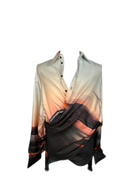 Peter Do Wrap Shirt in Blurred City