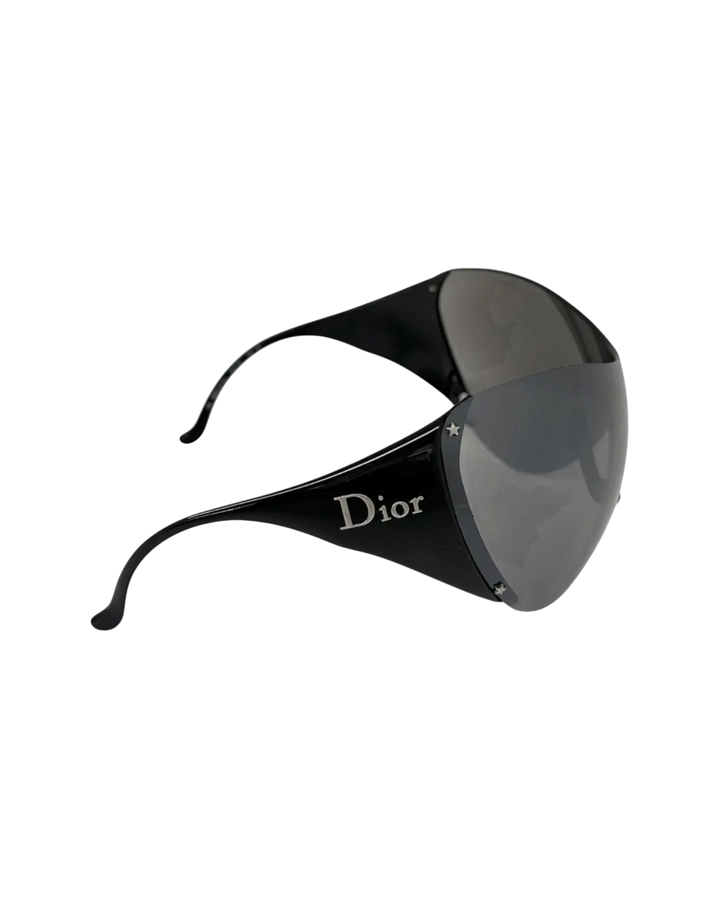Dior Ski 1 Shield Sunglasses — Black, Silver Logo
