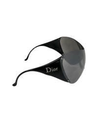 Dior Ski 1 Shield Sunglasses — Black, Silver Logo