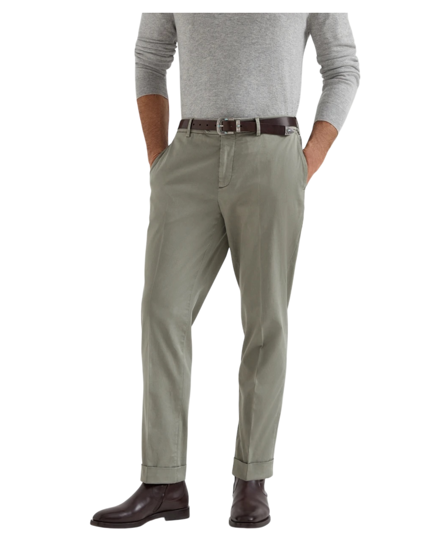 Brunello Cucinelli Gabardine Garment-Dyed Trousers