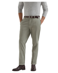 Brunello Cucinelli Gabardine Garment-Dyed Trousers