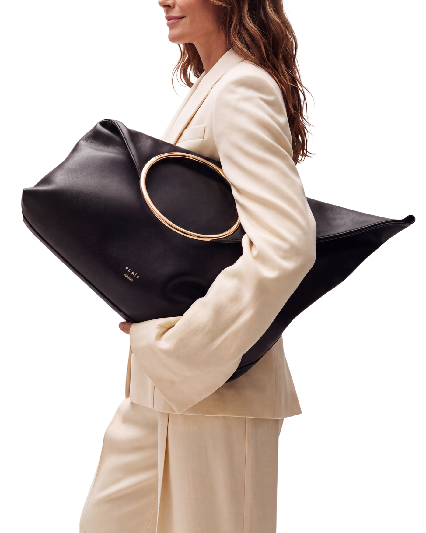 Alaïa Ring XL Leather Tote Bag — Noir