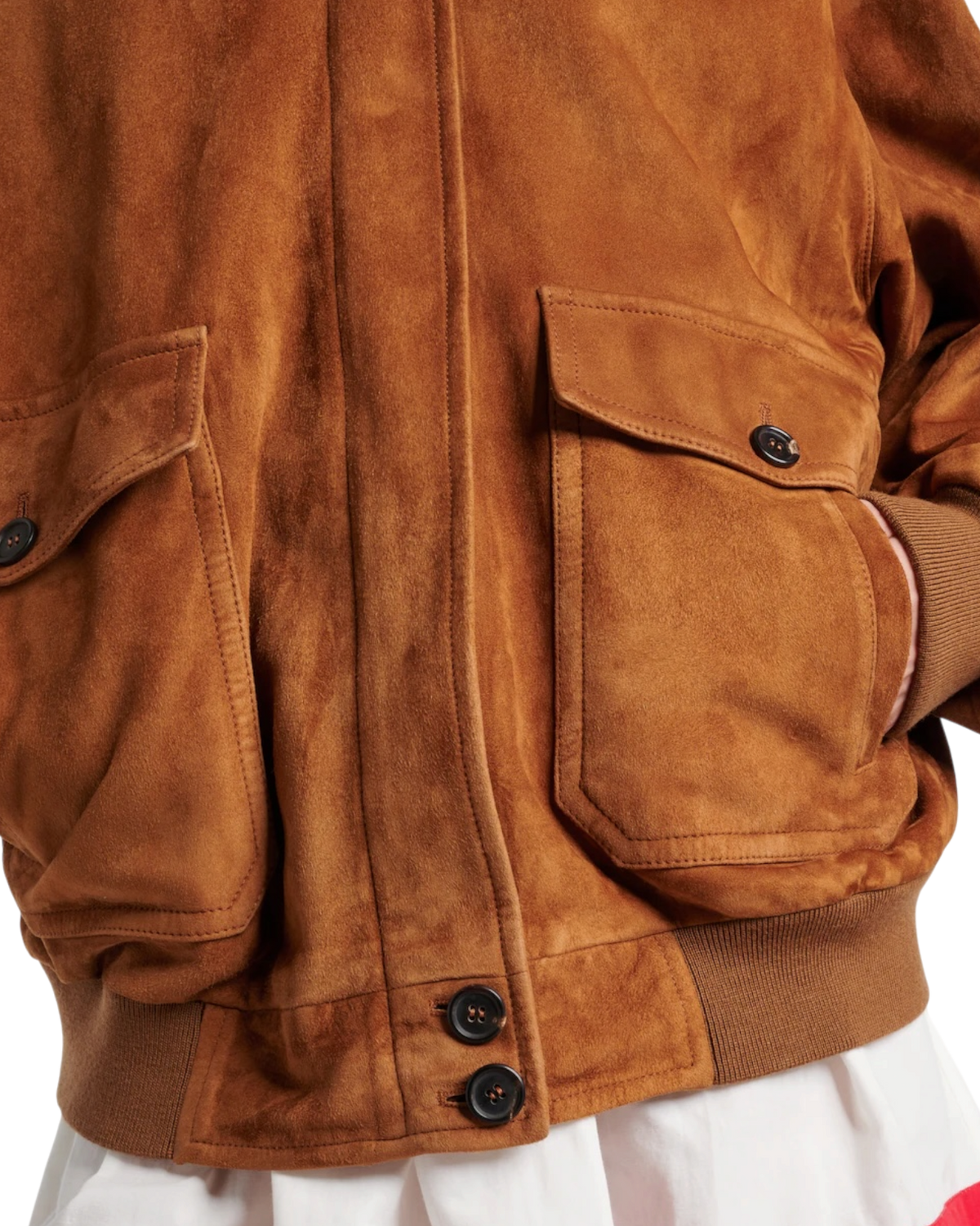 Miu Miu Suede Blouson Jacket — Cinnamon, Size IT 40 / US 4