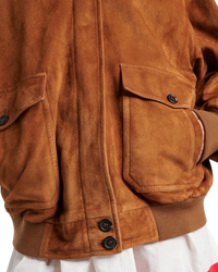 Miu Miu Suede Blouson Jacket — Cinnamon, Size IT 40 / US 4