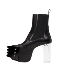 Rick Owens Leather Kiss Boots in Black