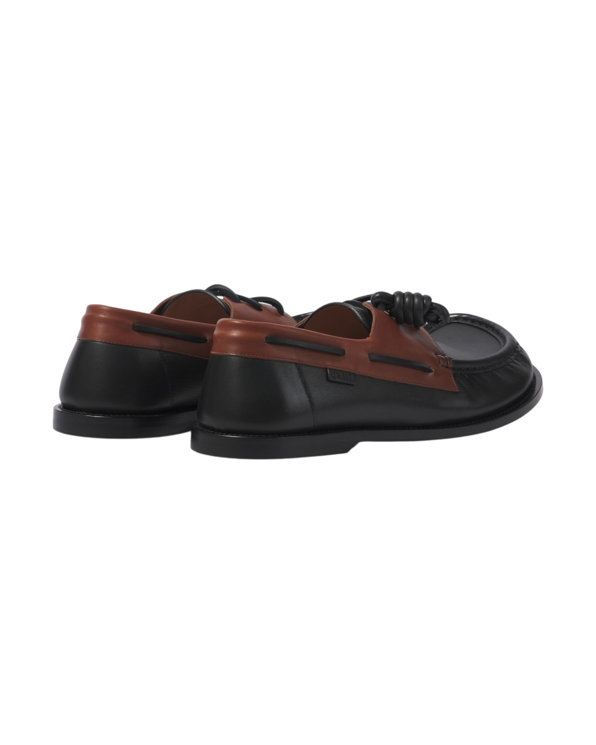 Loewe Campo Leather Boat Shoe — Black/Brown, Size US 9 / EU 42