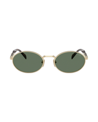 Prada PR 65ZS Oval Sunglasses — Pale Gold