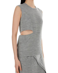 Fendi FF Monogram Reversible Cut-Out Knit Top