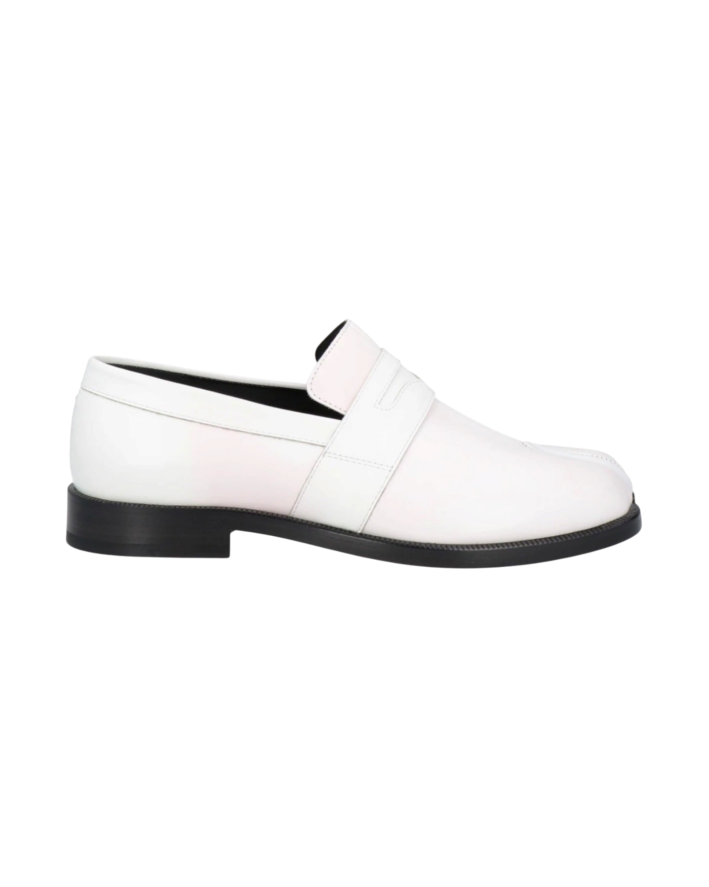 Maison Margiela Tabi Leather Loafers — White, Size US 7 / EU 37