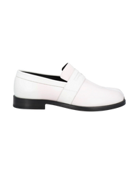 Maison Margiela Tabi Leather Loafers — White, Size US 7 / EU 37