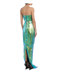 Rick Owens Iridescent Strapless Prong Cutout Gown