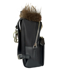 Fendi Bag Bugs Backpack Charm with Mink/Beaver Fur in Black