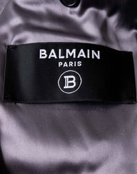 Balmain Double-Crepe Side-Belt Blazer in Grey