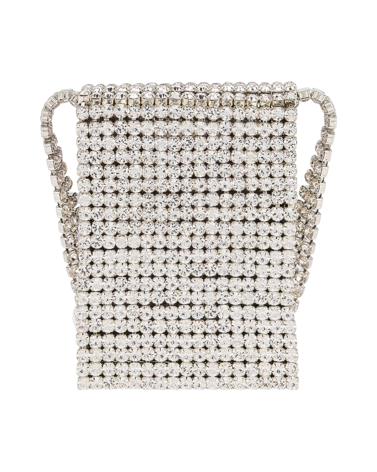 Area Crystal Flapper Mini Bag — Clear Crystal / Silver, One Size