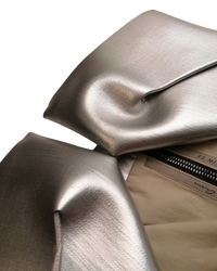 Rick Owens Silver Strapless Prong Cutout Gown