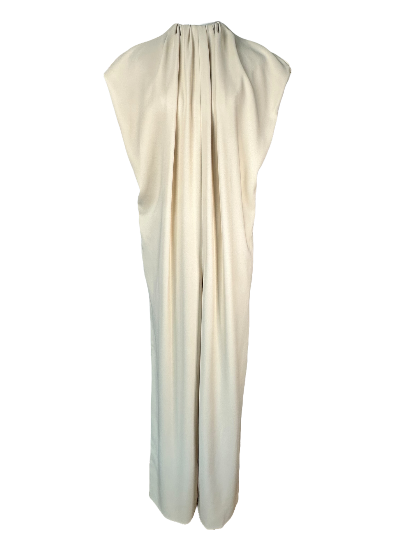Valentino Gathered Crepe Wide-leg Jumpsuit in Ecru