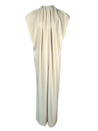 Valentino Gathered Crepe Wide-leg Jumpsuit in Ecru