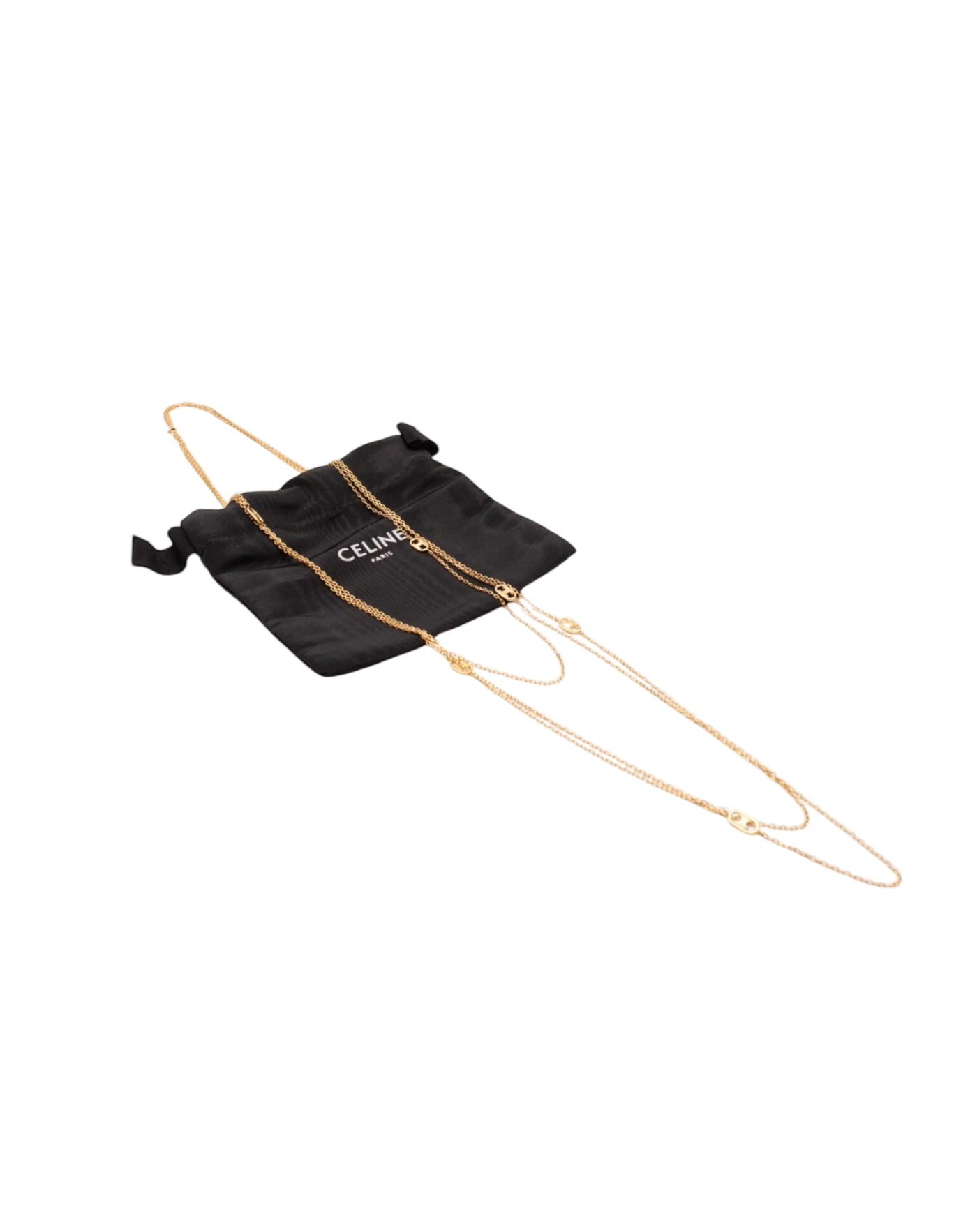 Celine Maillon Triomphe Sautoir Logo Station Necklace