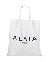Alaïa Floral Large Shopper Tote — Black/White