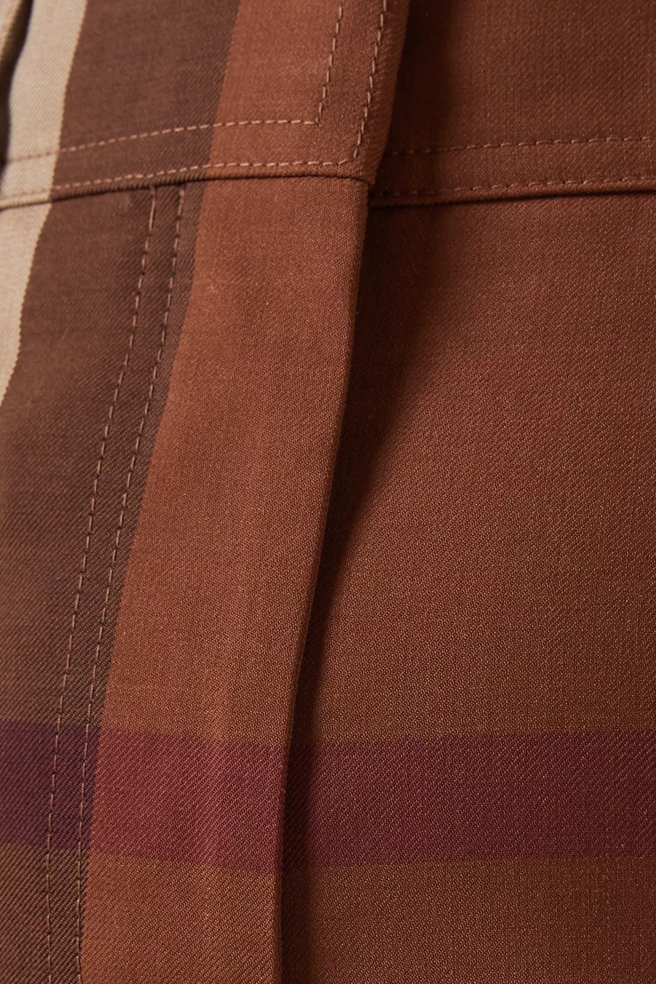 Burberry Divya Check Wide-Leg Wool Trousers — Brown, Size S [US4/IT40]