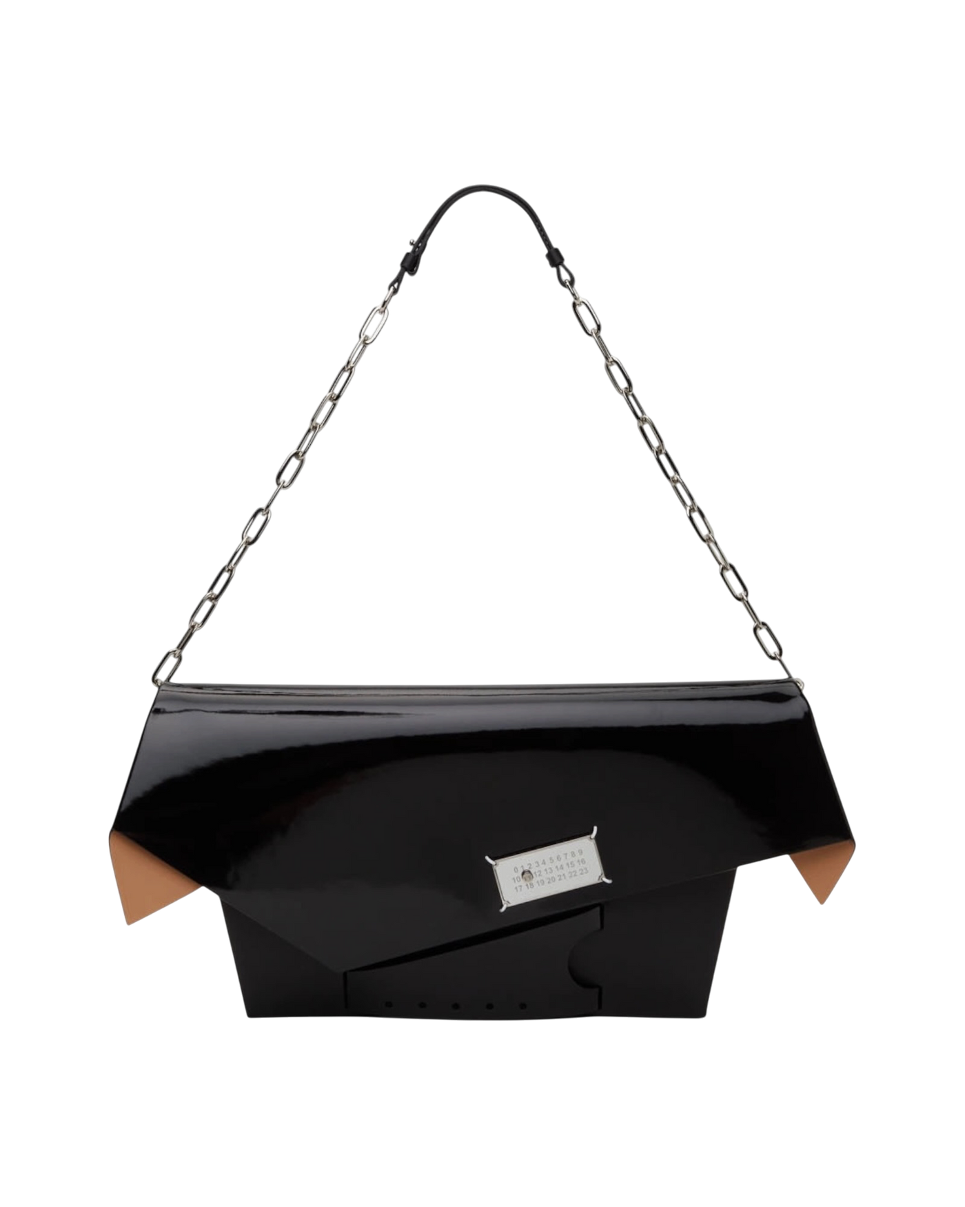 Maison Margiela Snatched Large Leather Shoulder Bag — Black