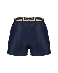 Versace 'Greca Border' Swim Shorts — Navy/Gold, Size 3 / S