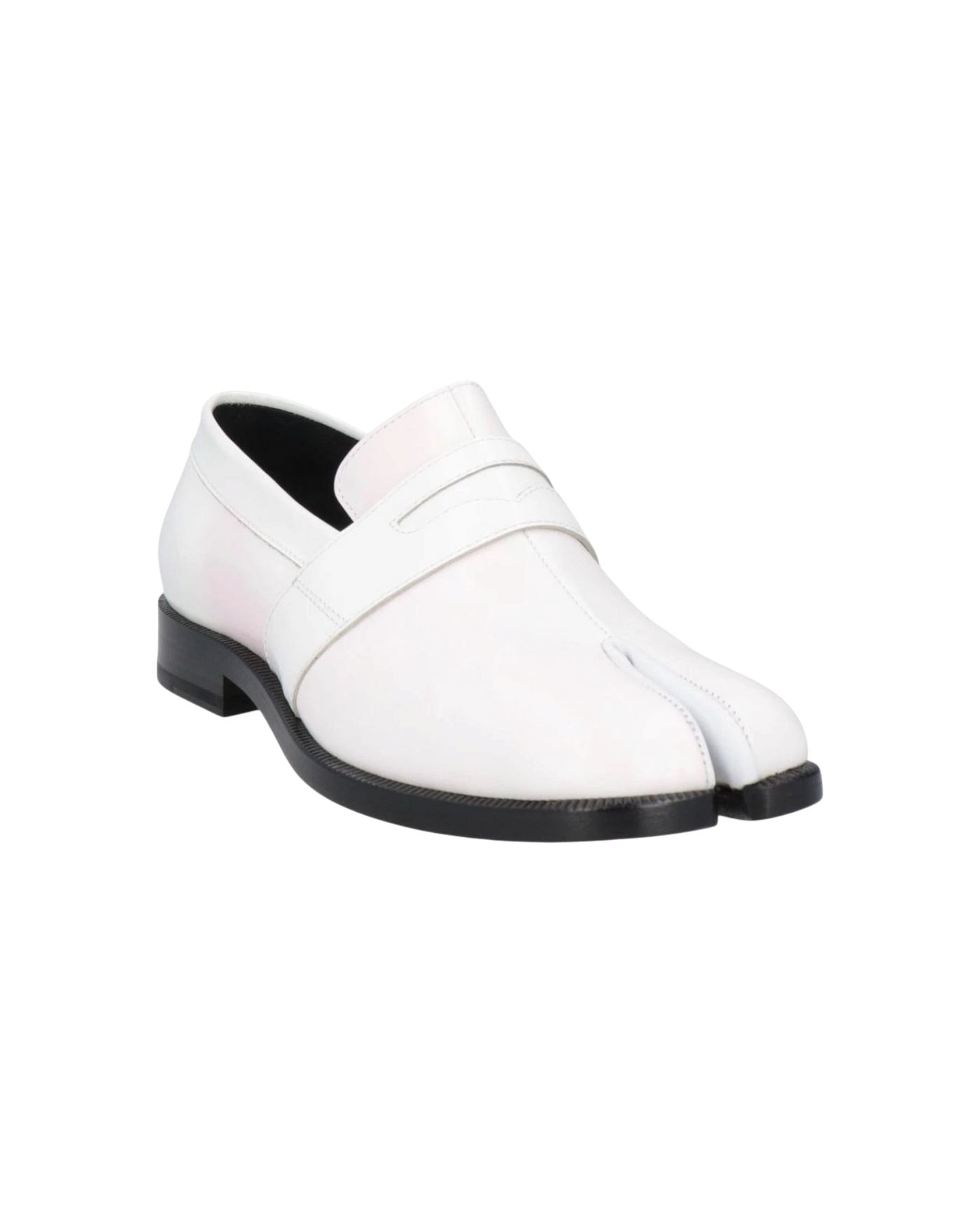 Maison Margiela Tabi Leather Loafers — White, Size US 7 / EU 37