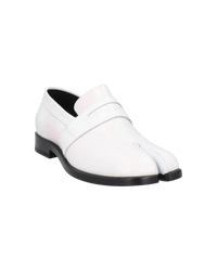 Maison Margiela Tabi Leather Loafers — White, Size US 7 / EU 37